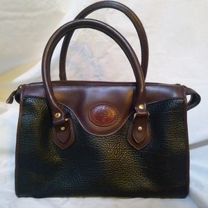 L&G women's genuine leather black & brown bag